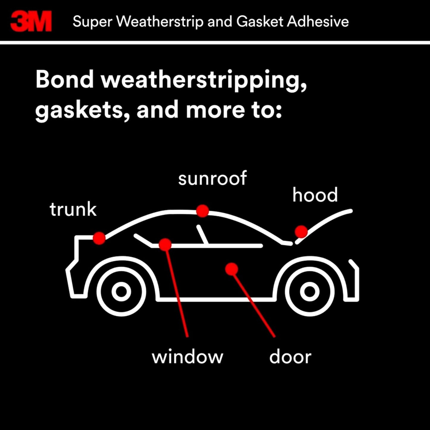 3M Auto Advanced Black Super Weatherstrip and Gasket Adhesive, 147 ml / 5 fl. oz. (08008)