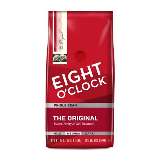Eight O'Clock Whole Bean The Original Sweet, Fruity & Well Balanced Mild, Medium, Dark Coffee 680g