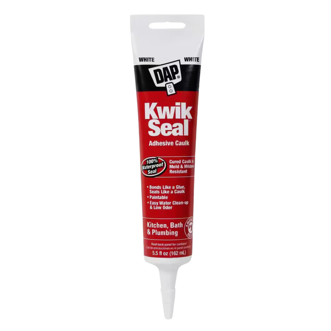 DAP Kwik Seal CLEAR Adhesive Caulk for Kitchen Bath & Plumbing 5.5 Oz PACKAGING MAY VARY