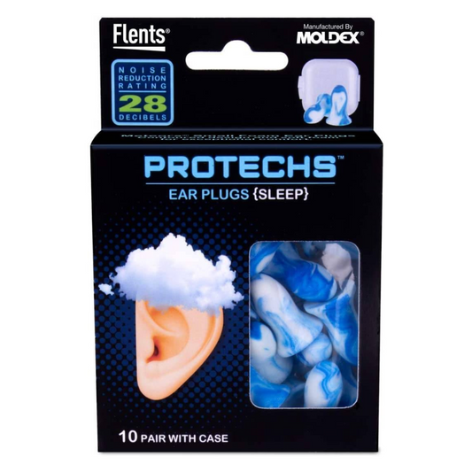 Flents Protechs Ear Plugs for Sleeping NPR 28, 10 Pair with Case