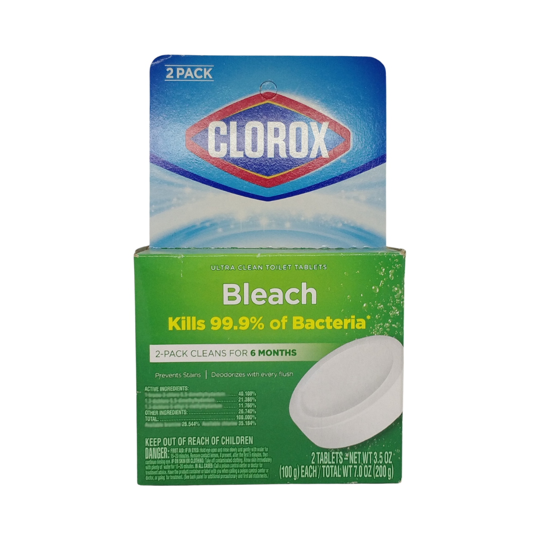 Clorox Ultra Clean Toilet Tablets Bleach, 2 Pack