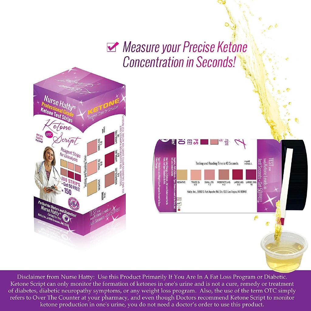 Nurse Hatty Professional Grade Ketone Test Strips 150 Counts