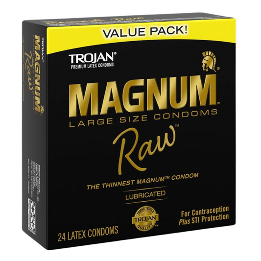 Trojan Magnum Large Size Condom Raw Lubricated 24 Latex Condoms