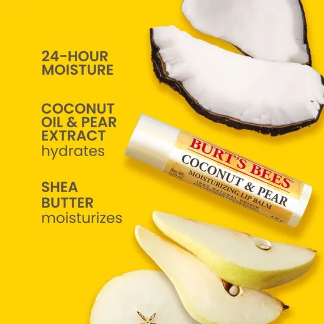 Burt's Bees Coconut & Pear Moisturizing Lip Balm, 0.15 oz / 4.25 g