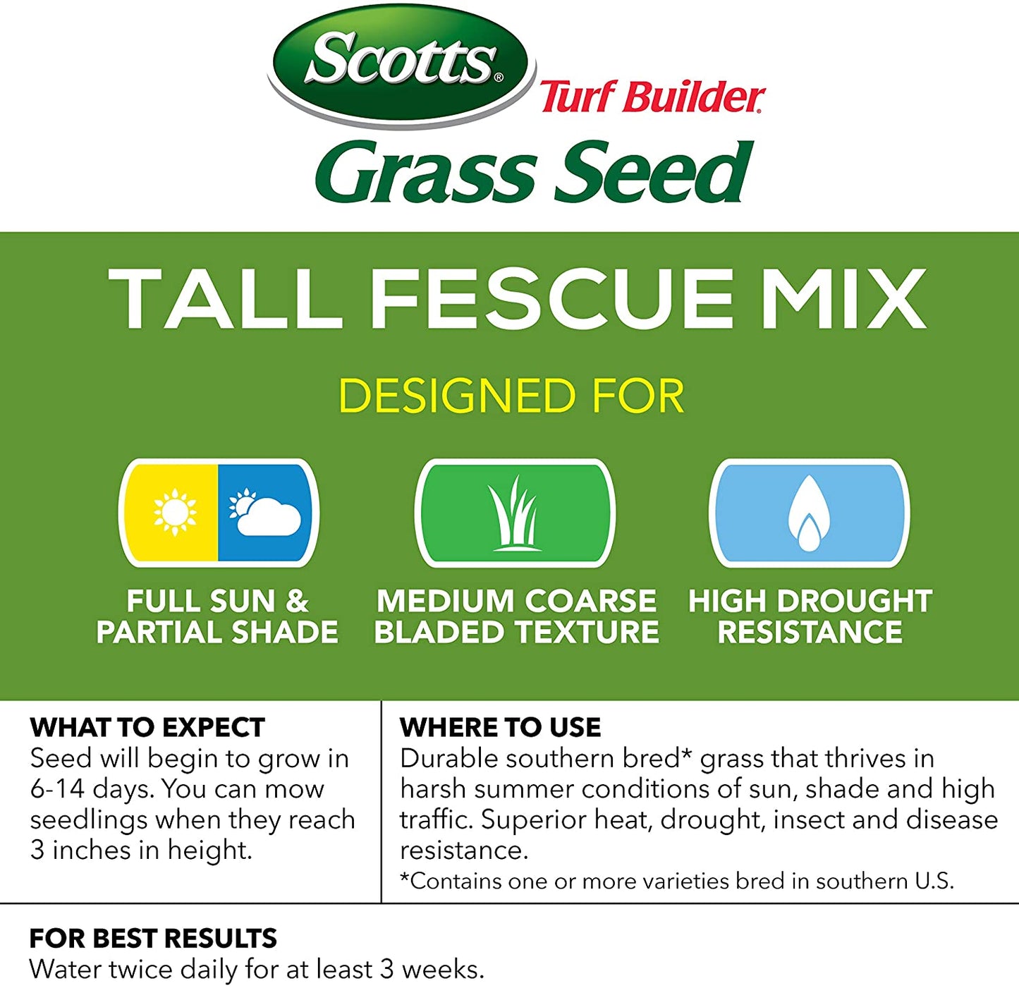 Scotts Turf Builder Grass Seed Tall Fescue Mix 1 Count