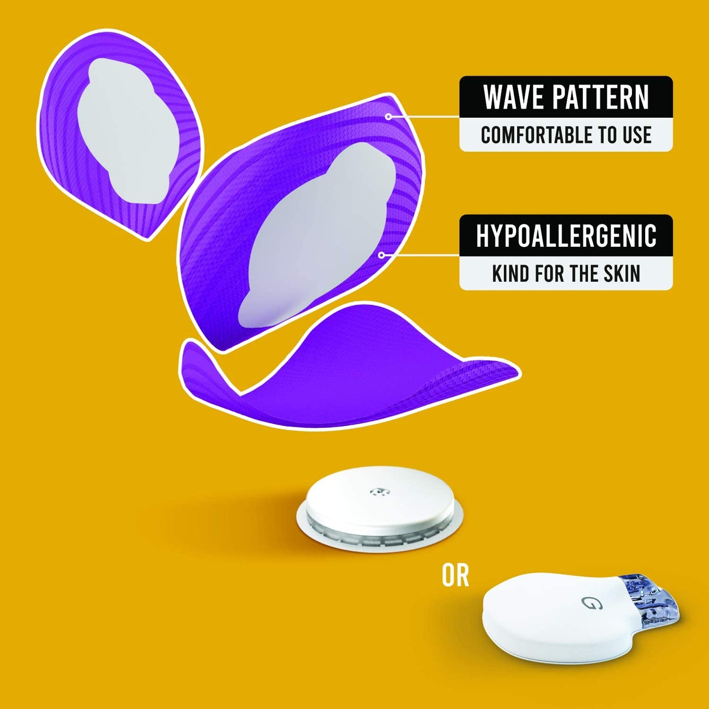 NOT JUST A PATCH Supporting Libre and Medtronic CGM's, Hypoallergenic & Longest Lasting, Purple (S) 20 Patches