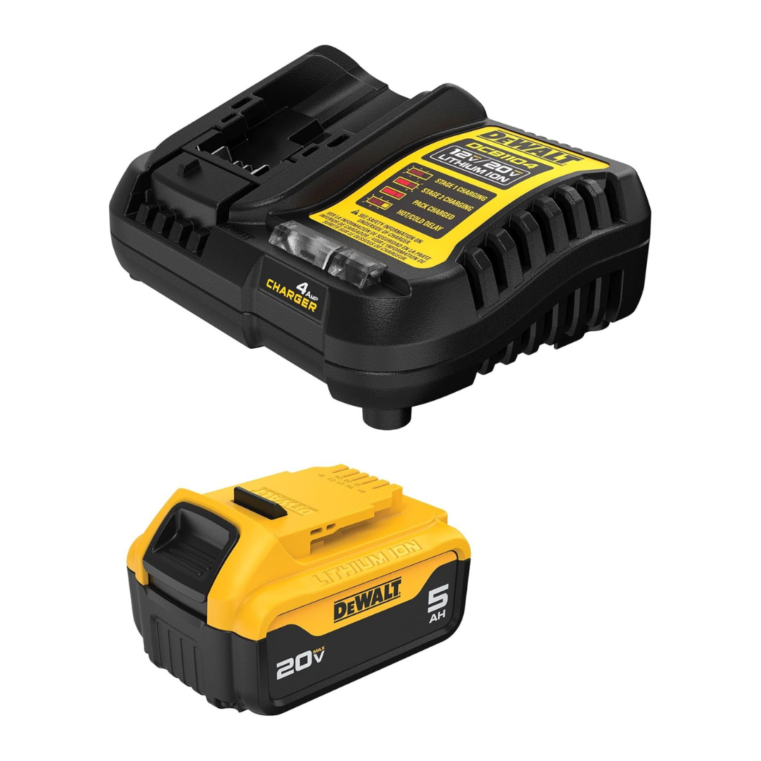 DEWALT 20V MAX 5 Ah Lithium-Ion Battery and Charger Starter Kit (DCB205C)