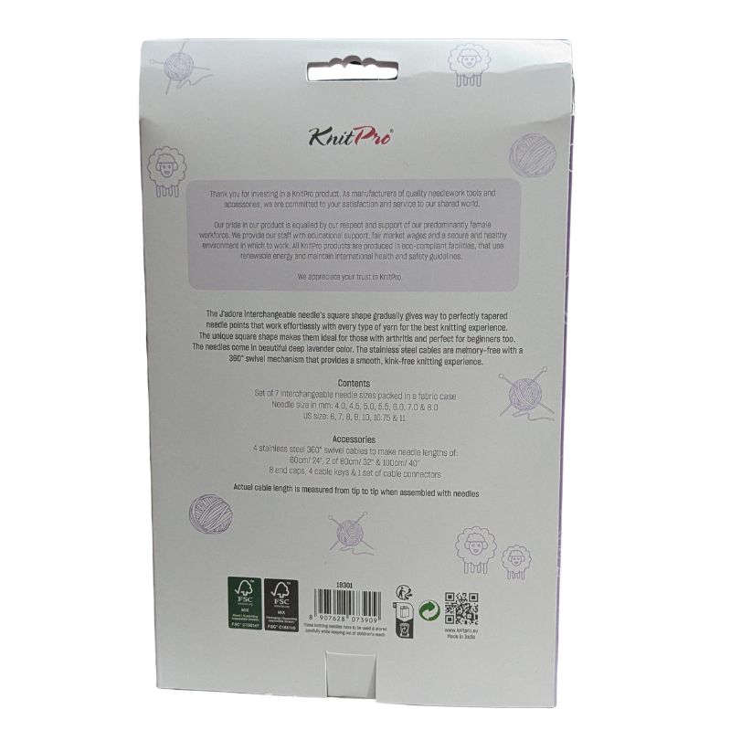 KnitPro Jadore Cubics Deluxe Interchangeable Needle Set, 13 cm - (19301)