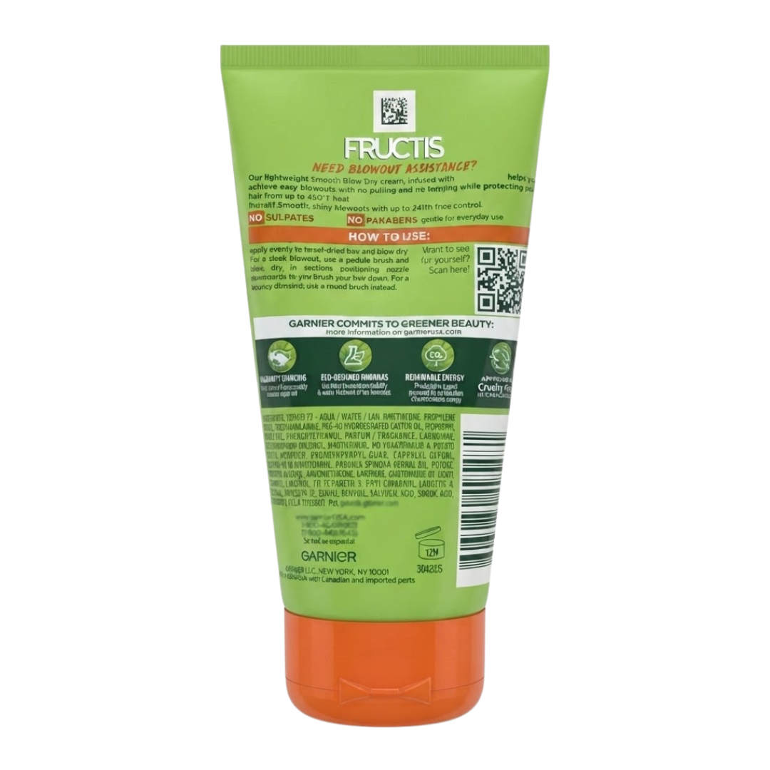 Garnier Fructis Smooth Blow Dry Anti-Frizz Cream Flexible Hold, 5.1 oz / 150 ml