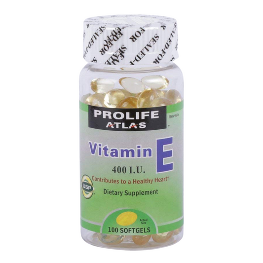 Prolife Atlas Vitamin E 400IU Supplement For Healthy Heart 100 Softgels