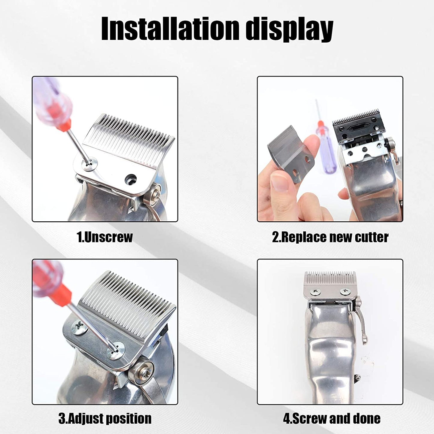 Fairlux Ceramic Cutter Blade 2-Hole Clipper with Steel Blade for Wahl Clipper (Black + Steel Blade)