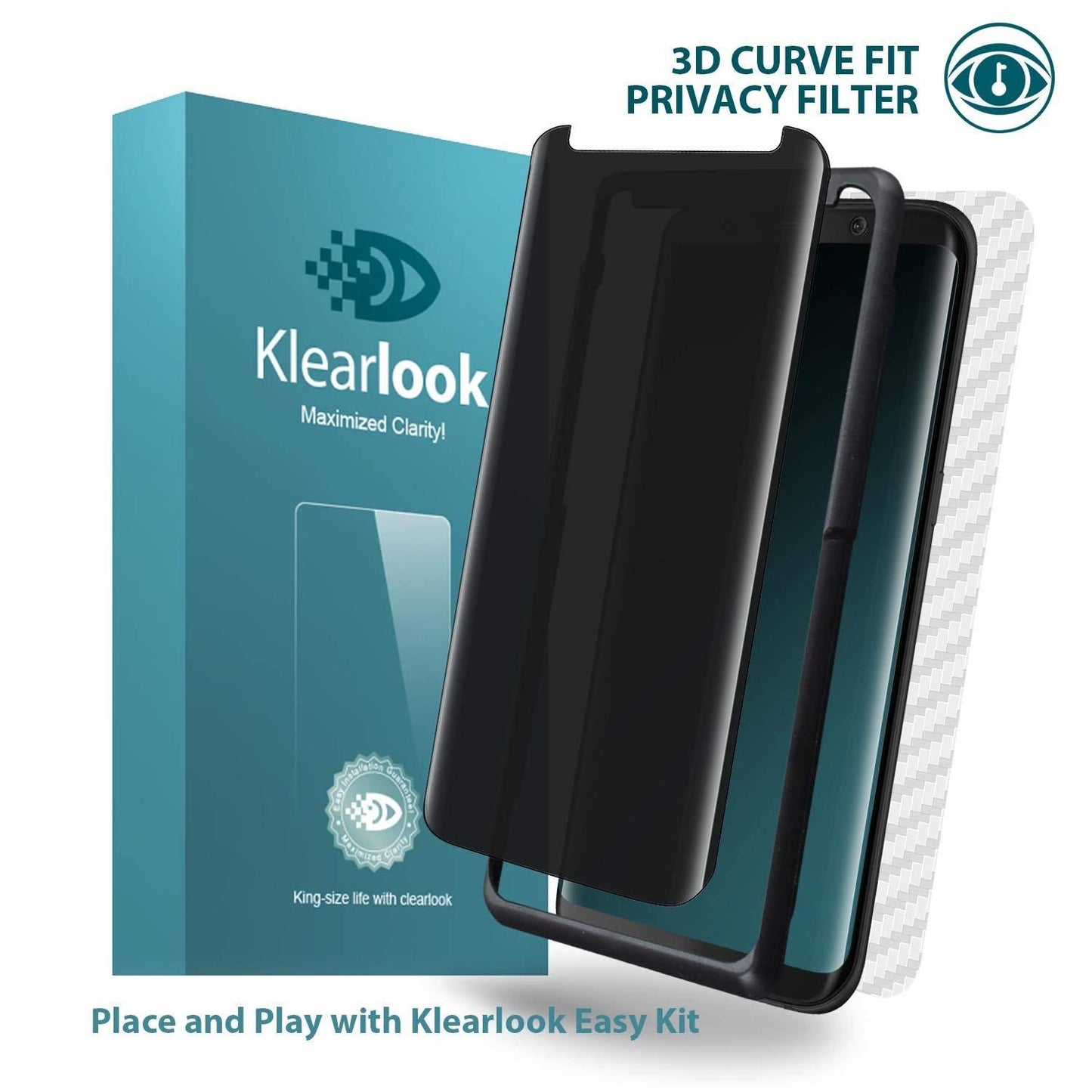 Klearlook Privacy Series, Galaxy S8 Privacy Screen Protector, Tempered Glass