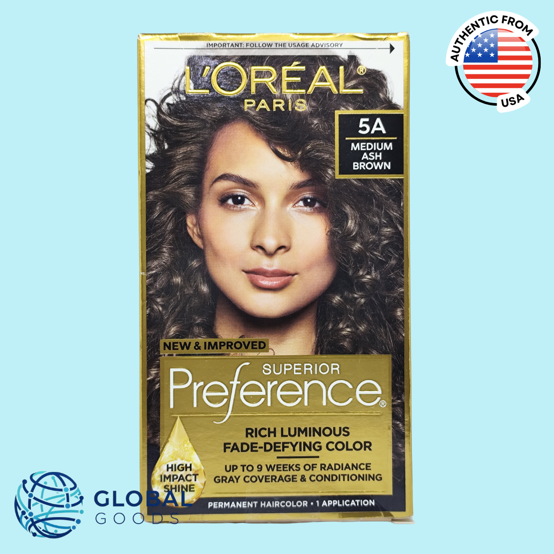 Loreal Paris Superior Preference Rich Luminous Fade-Defying Permanent Hair Color, 5A Medium Ash Brown