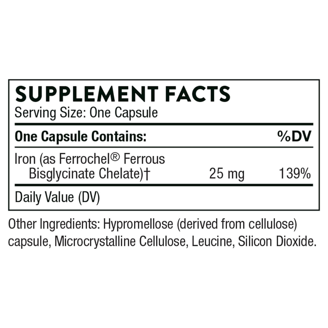 Thorne Iron Bisglycinate Supplement 60 Capsules