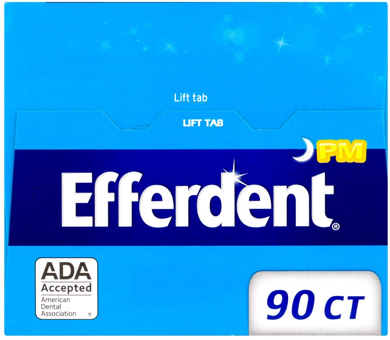 Efferdent PM Overnight Anti-Bacterial Denture Cleanser, 90 Tablets