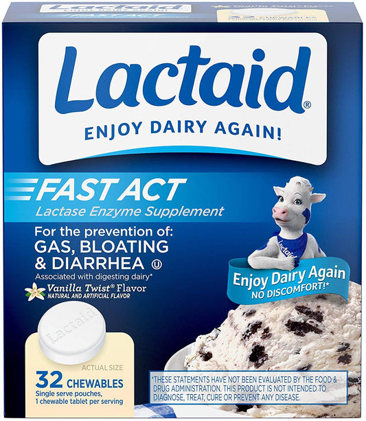 Lactaid Fast Act Vanilla Twist Flavor - 32 Chewables