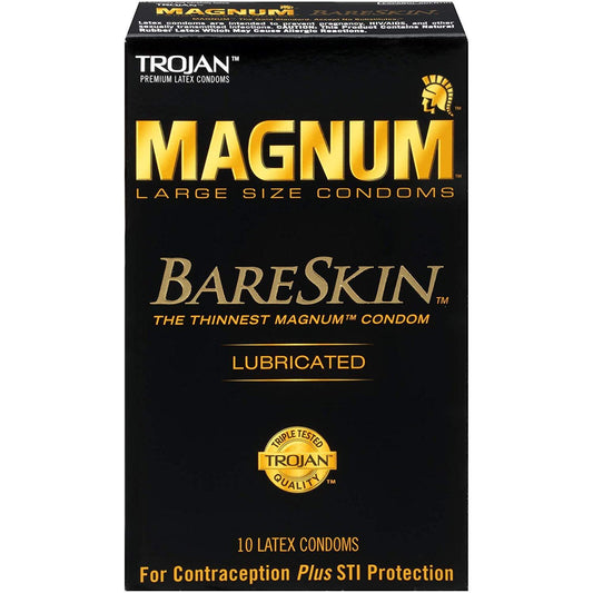 TROJAN MAGNUM BARESKIN Large Size Condoms, 10 Count