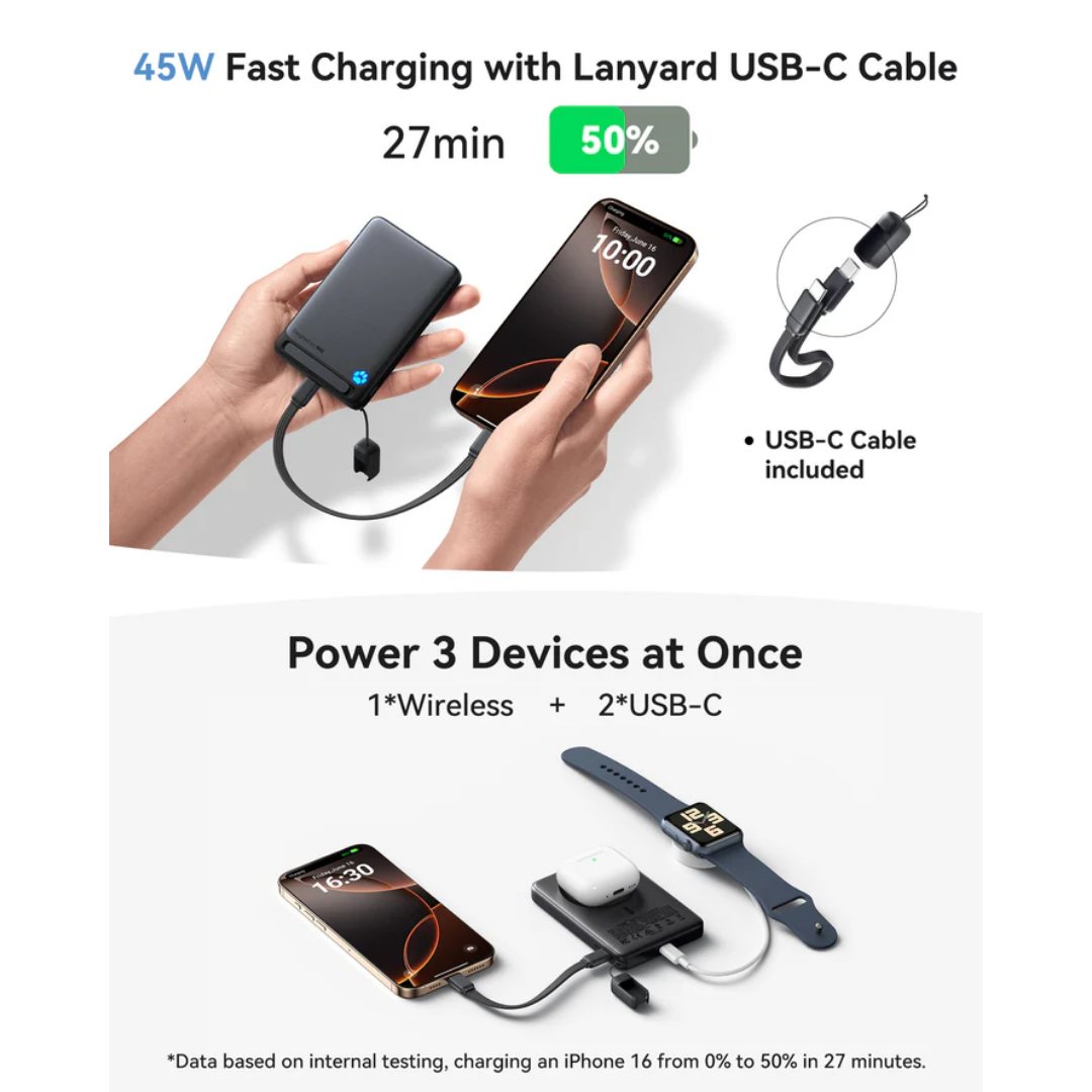 INIU MagSafe Powerbank P73-E1 10000mAH, Black