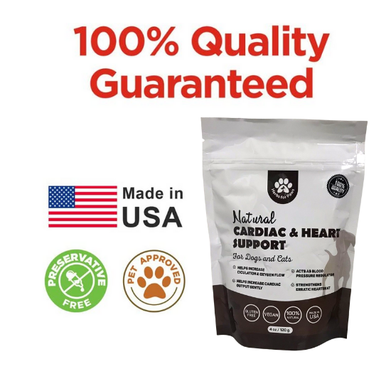 Herbs for Paws Natural Cardiac & Heart Support Powder Supplement for Dogs & Cats, 4 oz. / 120g