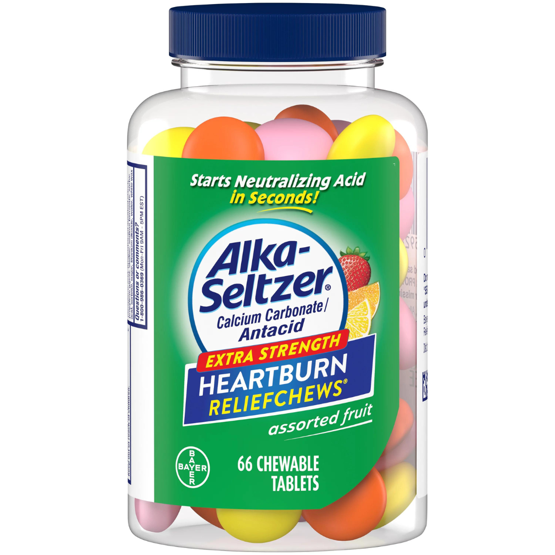 Alka - Seltzer Extra Strength Heartburn Relief Chews Assorted Fruit 66 Tablets