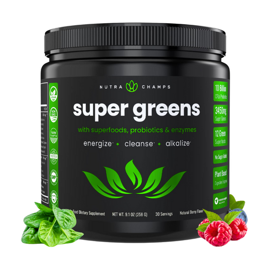 Nutra Champs Super Greens Natural Berry Flavor Supplement 9.10oz / 258g