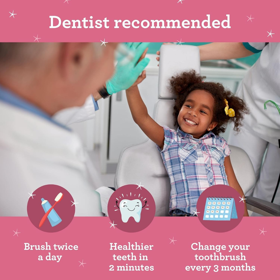 Guru Nanda Kids Ages 3+, 4 Soft Toothbrushes with Suction Cup Stand