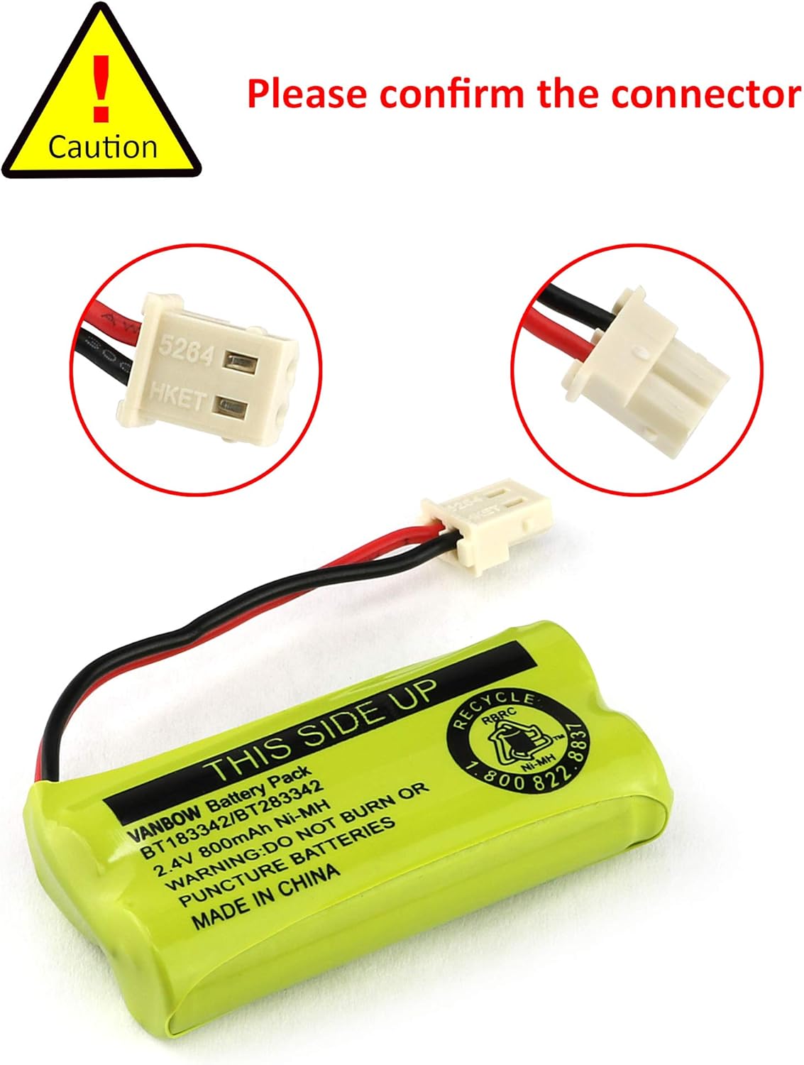Vanbow BT183342 Phone Battery Replacement Yellow, 2 Pack