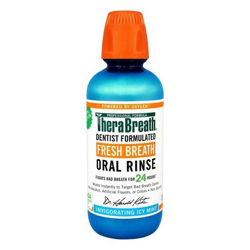 TheraBreath Fresh Breath Oral Rinse, Icy Mint, 16 Ounce Bottle