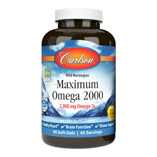 Carlson Maximum Omega 2000mg Omega-3s Lemon Flavor