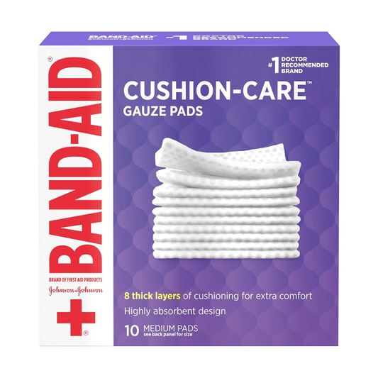 Band-Aid Cushion-Care Gauze Pads 10 Medium Pads