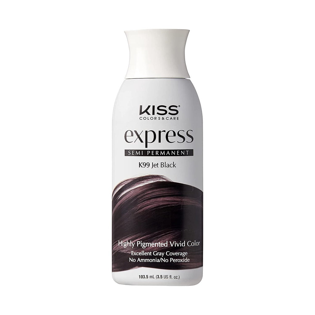 Kiss Express Semi-Permanent Hair Color K99 Jet Black, 3.5 fl oz