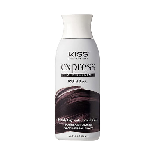 Kiss Express Semi-Permanent Hair Color K99 Jet Black, 3.5 fl oz