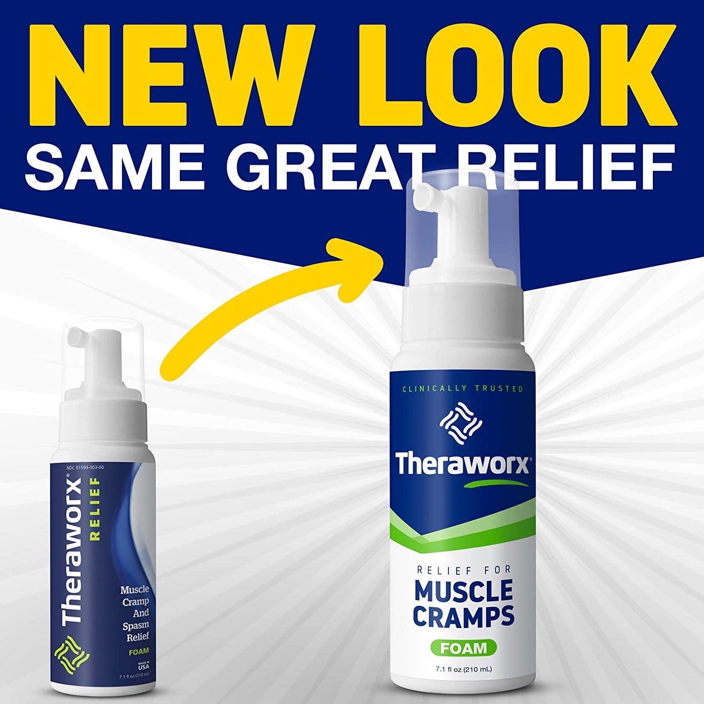 Theraworx Relief Fast-Acting Foam for Leg Cramps, Foot Cramps and Muscle Soreness (7.1oz)