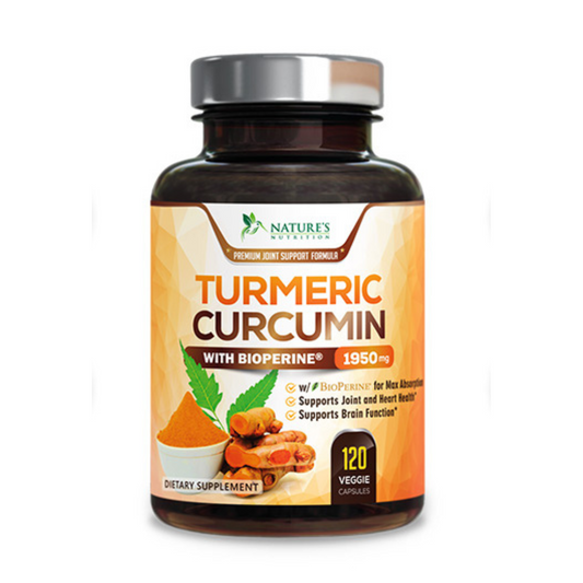 Nature's Nutrition Turmeric Curcumin with Bioperine 1950mg, 120 Capsules