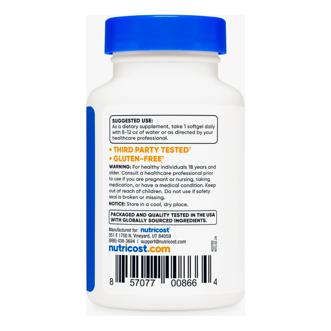 Nutricost Vitamin K2 + Vitamin D3 Supplement 120 Softgels