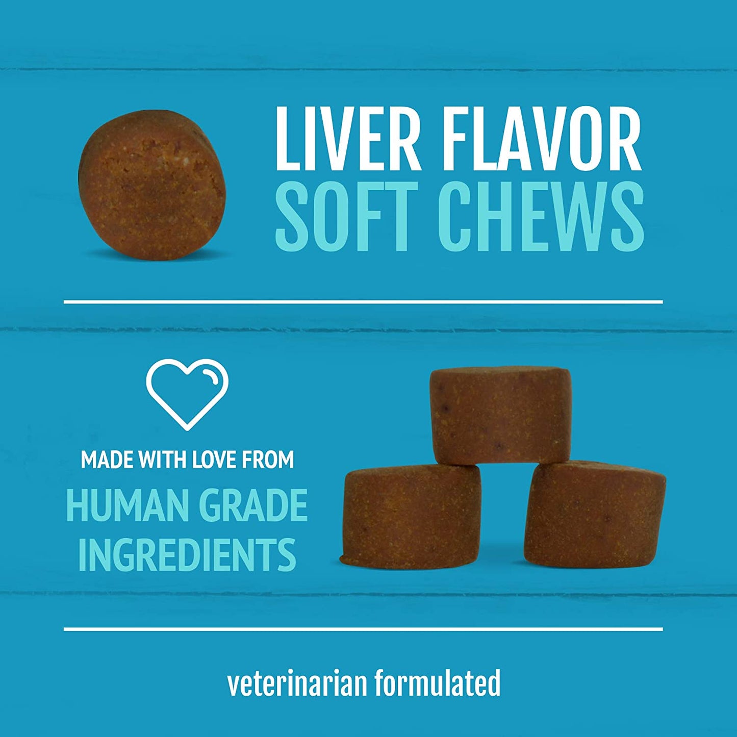 PetNC Skin & Coat Soft Chews with Omega-3 Fatty Acids Liver Flavor for All Dogs