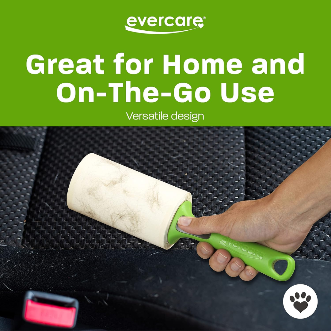 Evercare All Purpose Pet Hair Lint Roller with 2 Refills, Green, 180 Sheets
