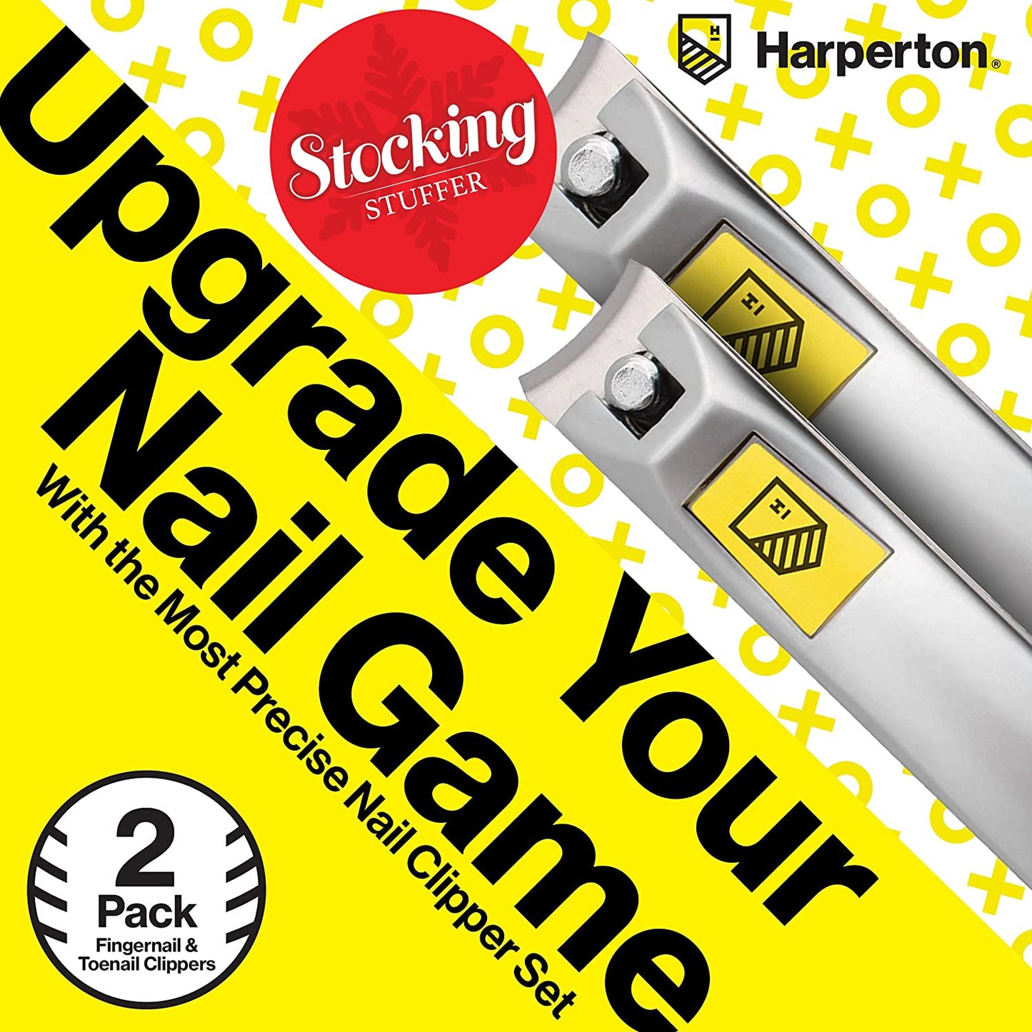 Harperton Fingernail + Toenail Clipper Set Curved + Straight Clippers 69mm & 78mm (HAR-003-ST)