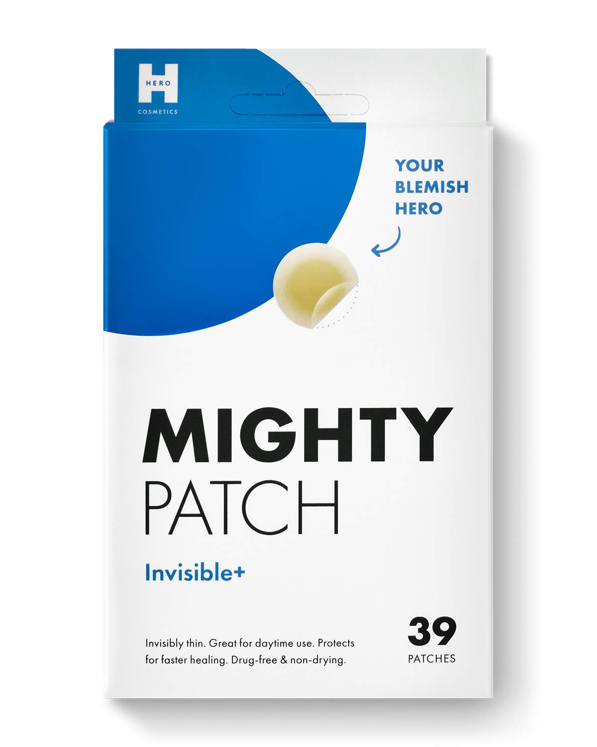 Mighty Patch Invisible+, Hydrocolloid Acne Pimple Patch Ultra Thin Spot Treatment, 39 count