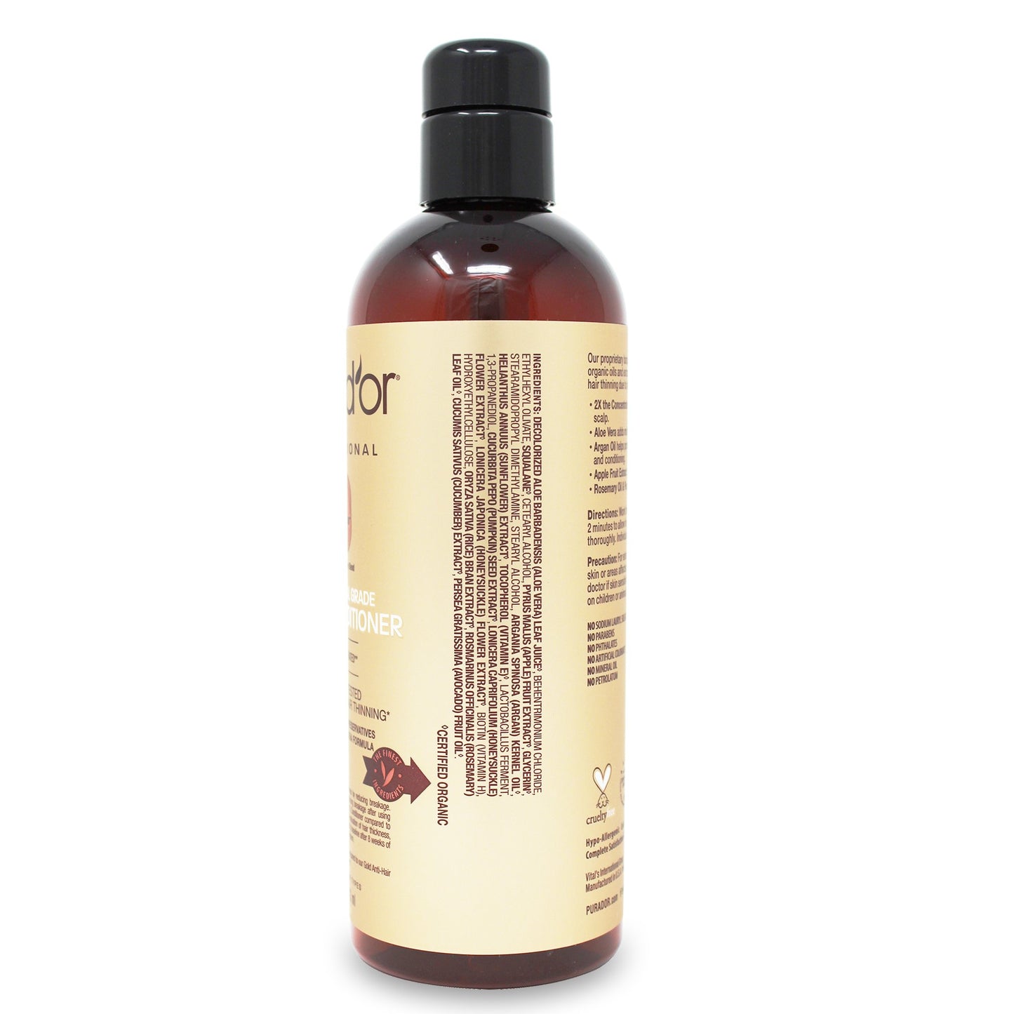 PURA D'OR Professional Grade Biotin Conditioner with Moisturizing Aloe Vera Formula, 16 fl.oz / 473ml