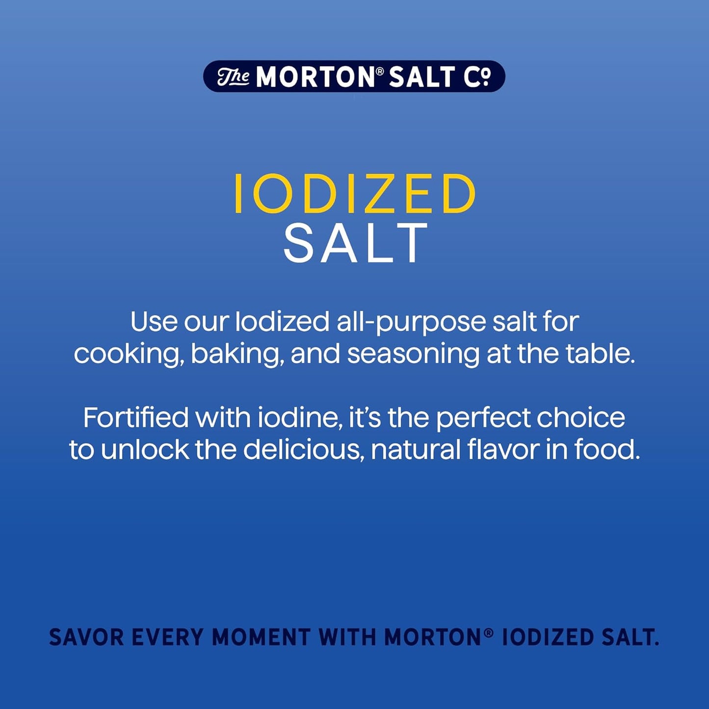 Morton Iodized Salt All - Purpose Perfect For Cooking & Table Use, 737 g / 26 oz