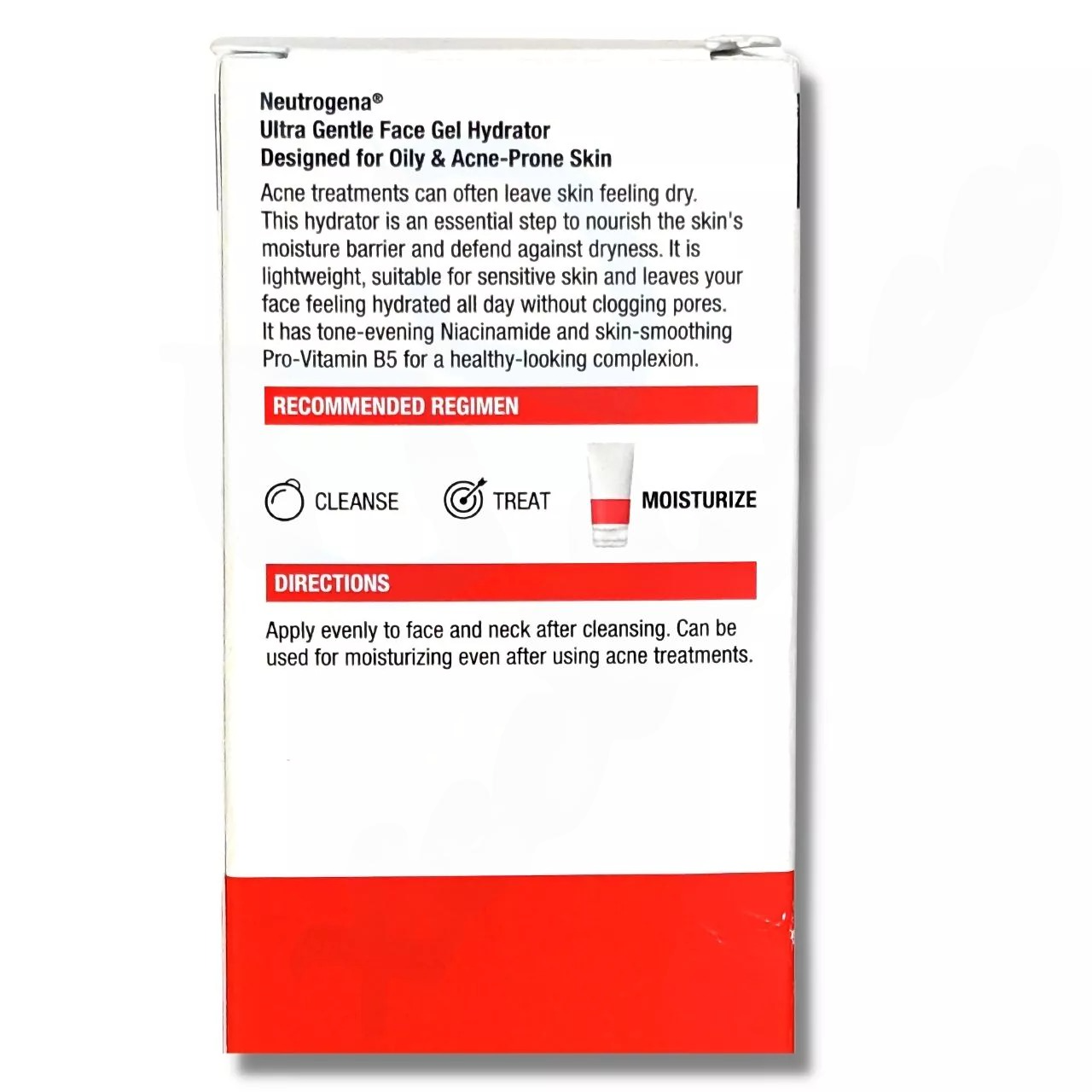 Neutrogena Ultra Gentle Face Gel Hydrator For Acne Prone Skin, Fragrance Free, 5.0 oz / 141g