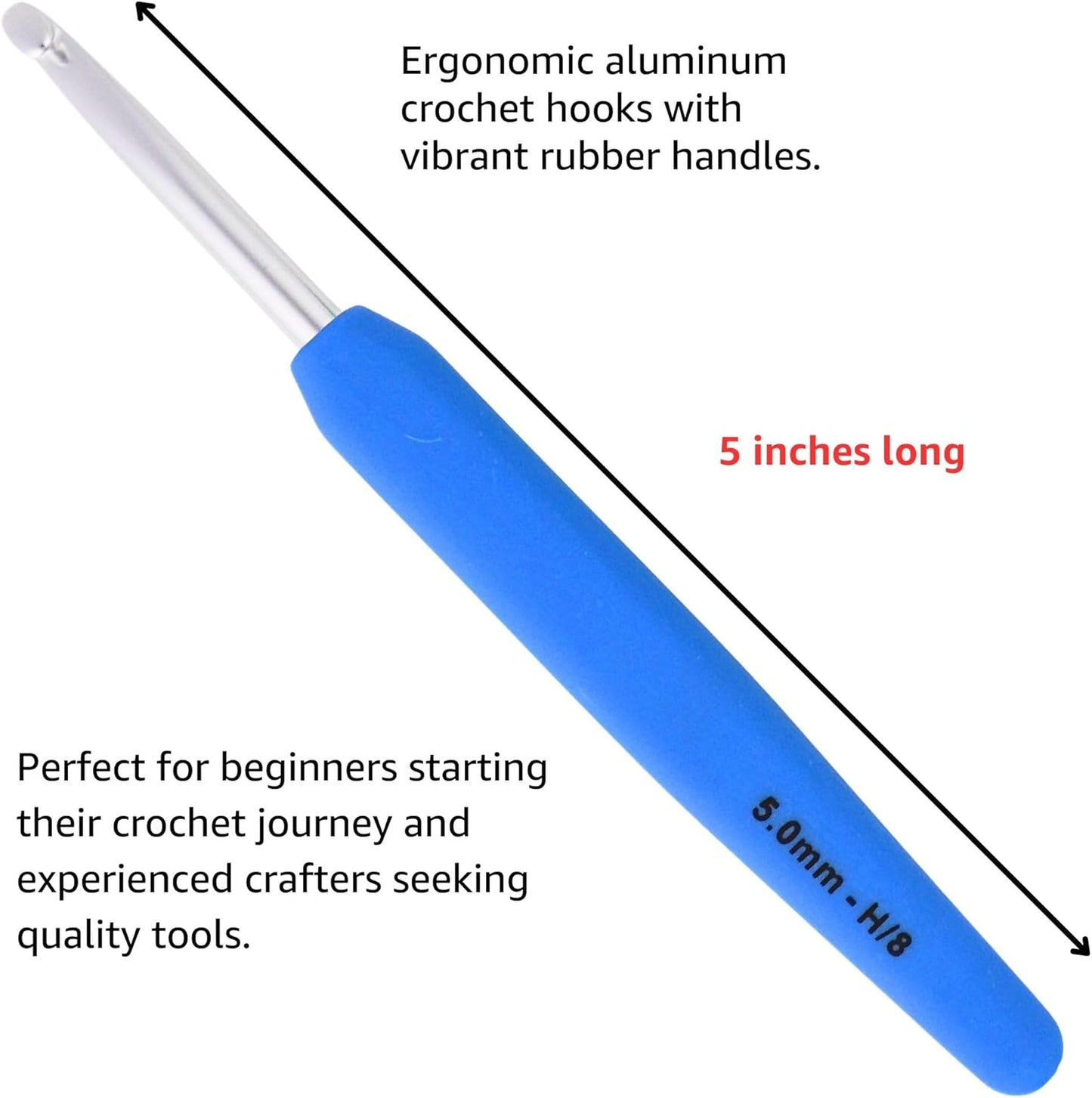 Knitpro Waves Deluxe Single Ended Crochet Hook Set, Pack of 9 hooks - (30951)
