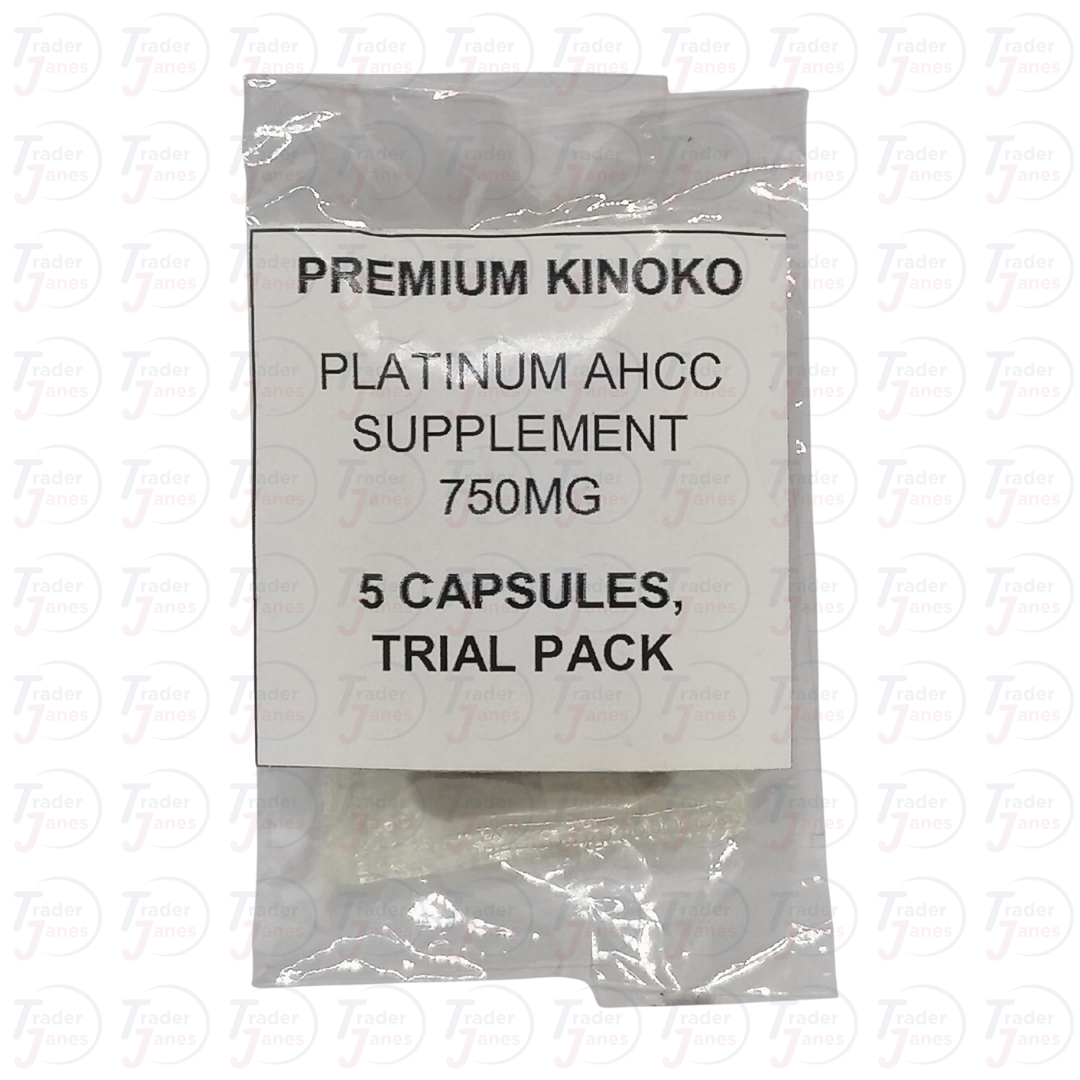 Trial Size Premium Kinoko Platinum AHCC Supplement 750 mg, 5 Capsules