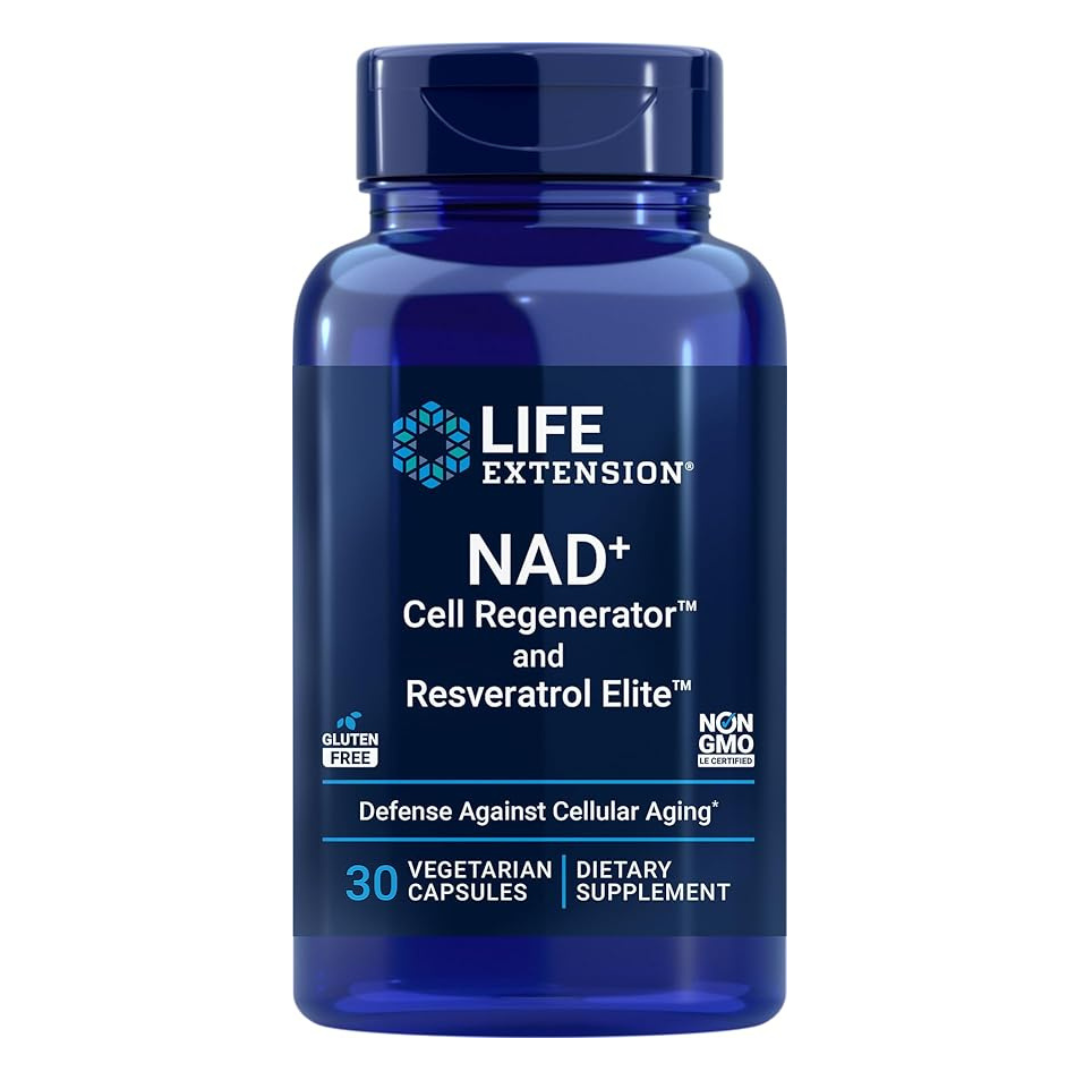 Life Extension NAD+ Cell Regenator and Resveratrol Elite Supplement 30 Capsules