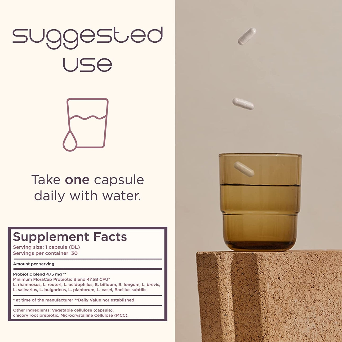 Heale Flora Cap Feminine Health Prebiotic + Probiotic Reduce Odor Itching & Discomfort - 30 Capsules