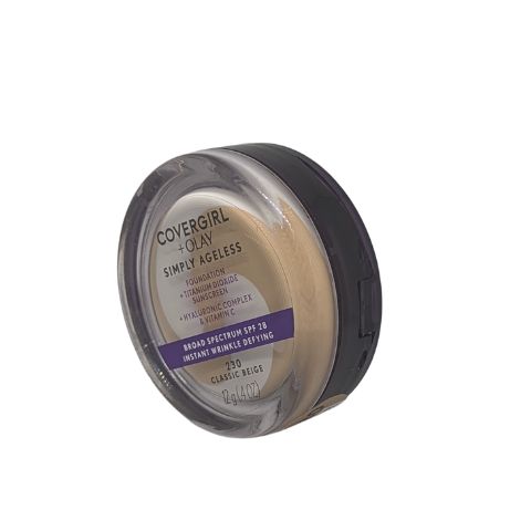 Covergirl + Olay Simply Ageless Foundation with Broad Spectrum SPF 28 Wrinkle Defying, 230 Classic Beige, 12 g