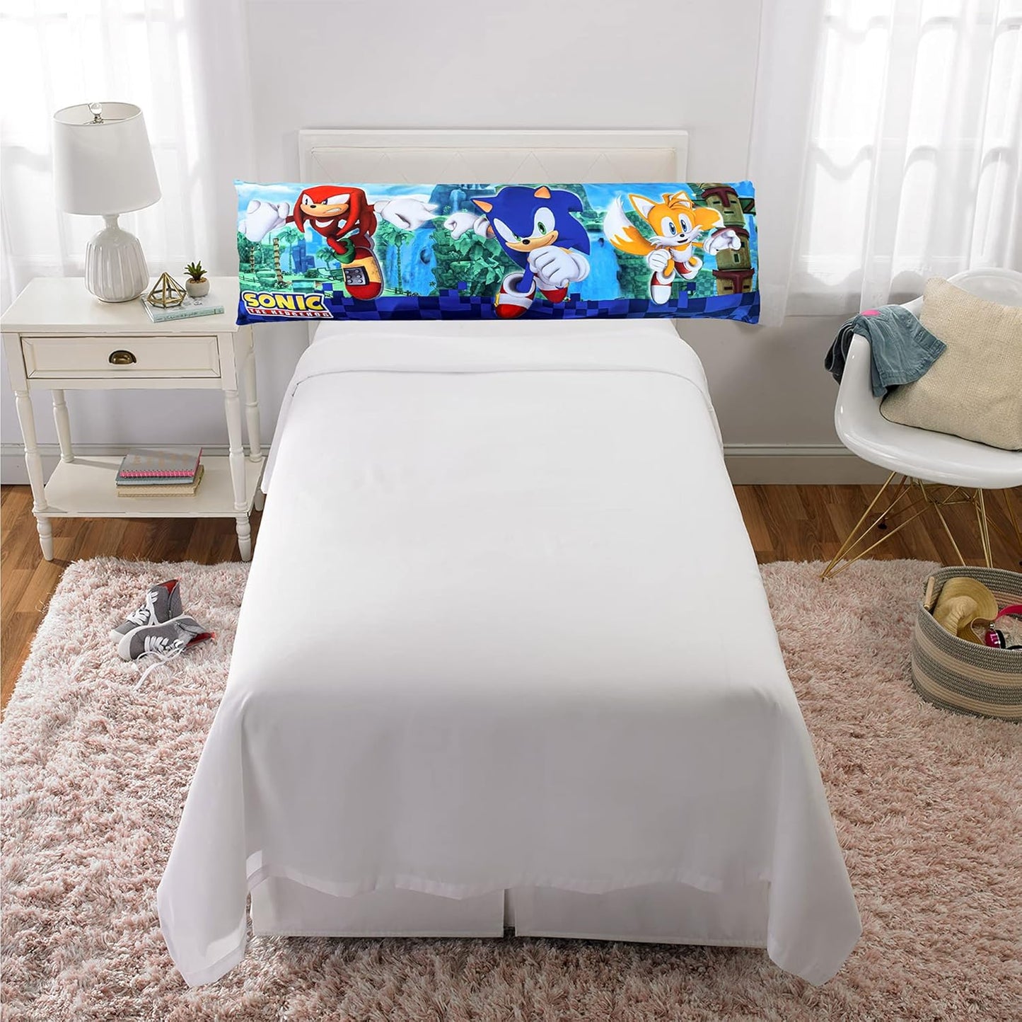 Sonic The Hedgehog Bedding Super Soft Microfiber Zippered Body Pillow Cover 54 in x 20 in