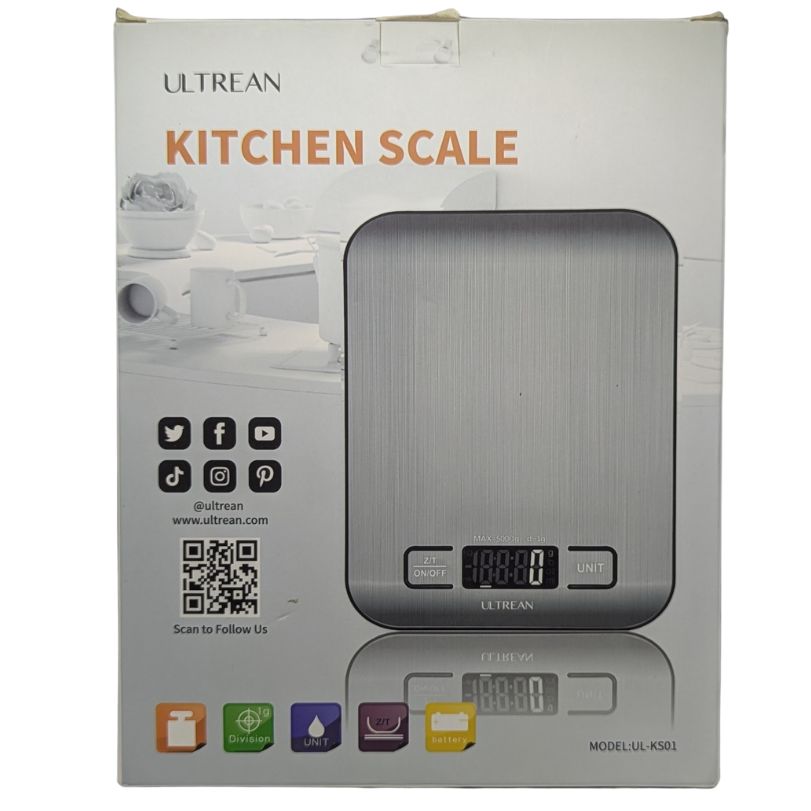 Ultrean Digital Kitchen Scale Weight Grams And Ounces Food Scale - (Batteries Included)