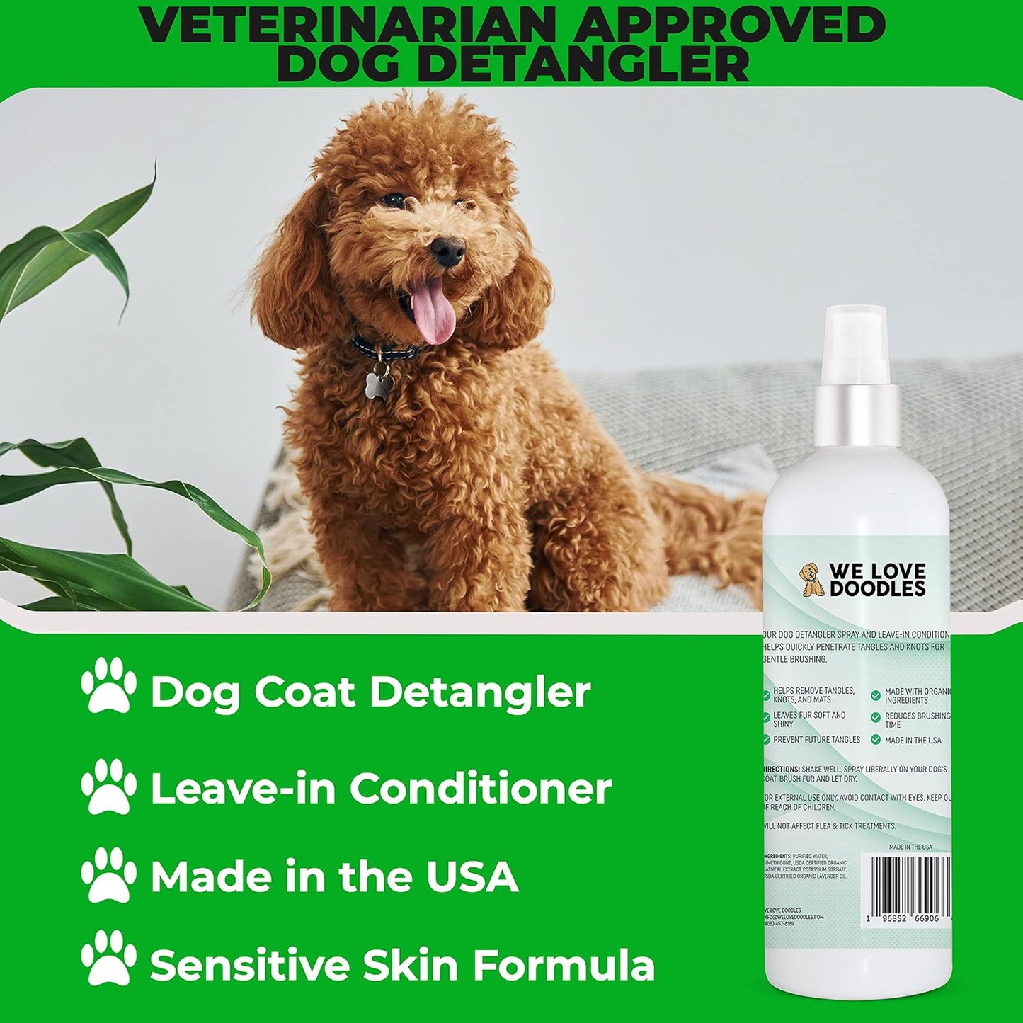 We Love Doodles Dog Detangler Leave In Conditioner Lavender 16 fl oz (473ml)